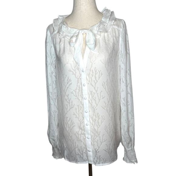 NWOT Paige Dianna Ruffle Silk White Blouse – Sz Small - Picture 12 of 15